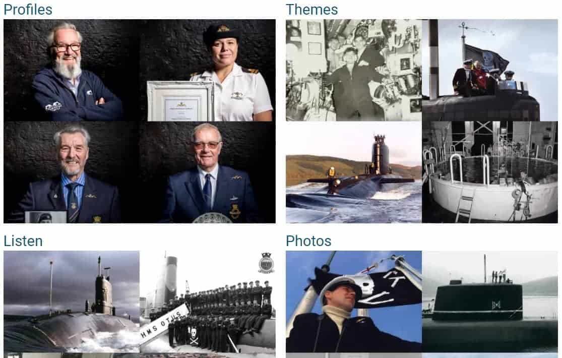 Submariners' Stories site slice for Meeja header (comp)